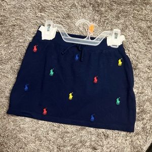 Polo by Ralph Lauren Navy Skirt with Multicolor Pony Embroidery